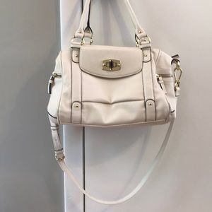 Merona off-white tote with cross body strap
